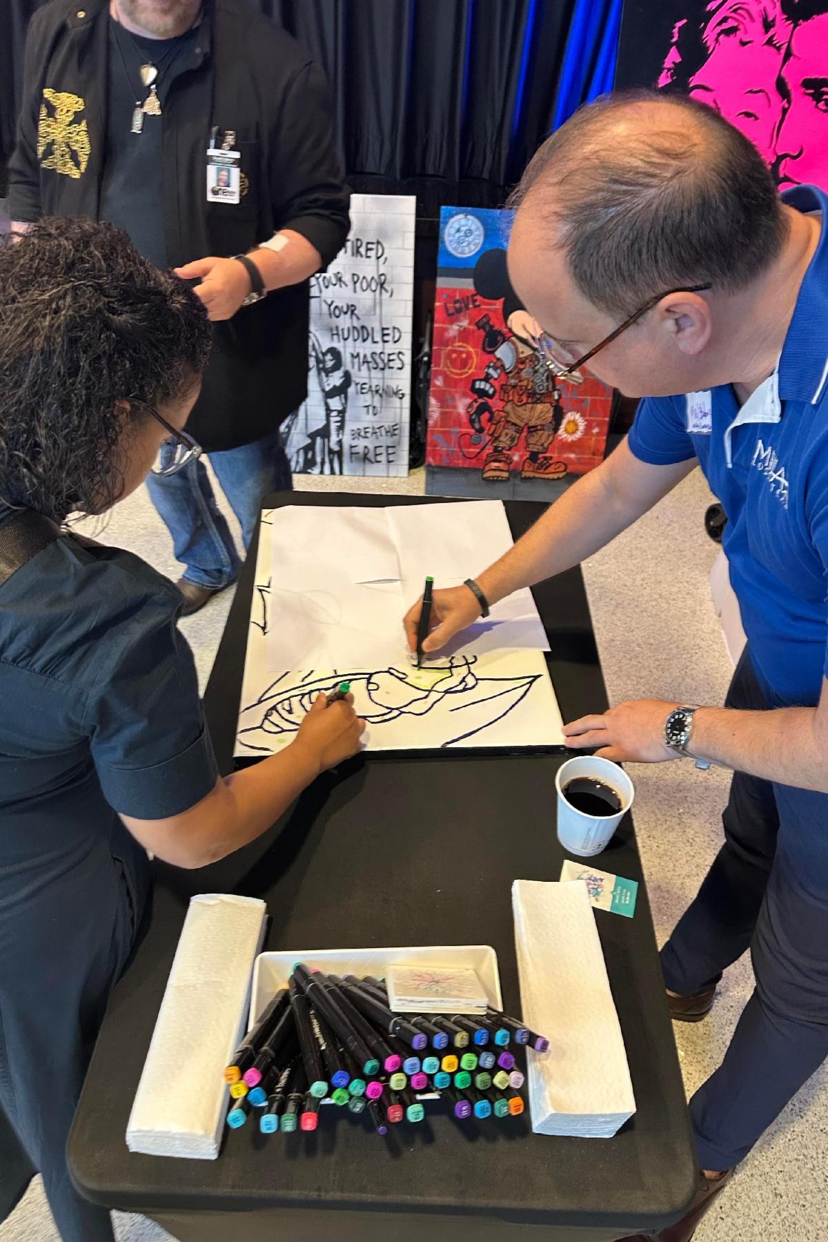 Interactive art activity at the expo